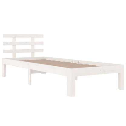 vidaXL Bed Frame | White | Solid pine wood, Plywood | Small Single | Tough