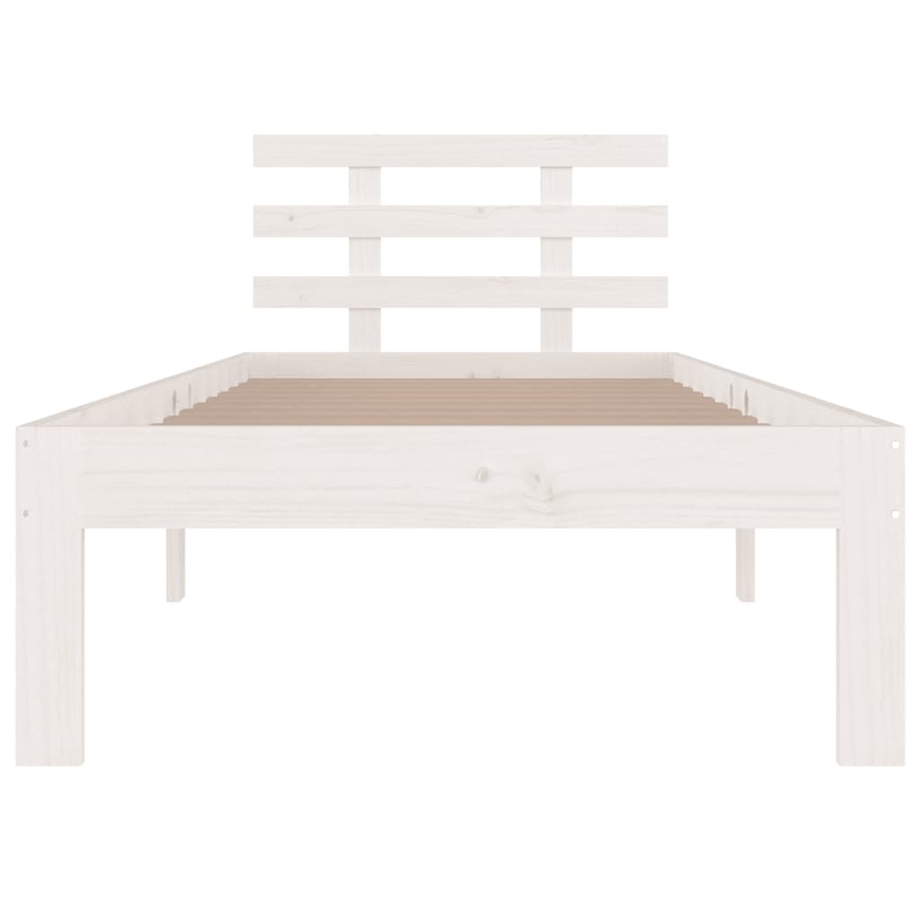 vidaXL Bed Frame | White | Solid pine wood, Plywood | Small Single | Tough