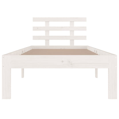 vidaXL Bed Frame | White | Solid pine wood, Plywood | Small Single | Tough
