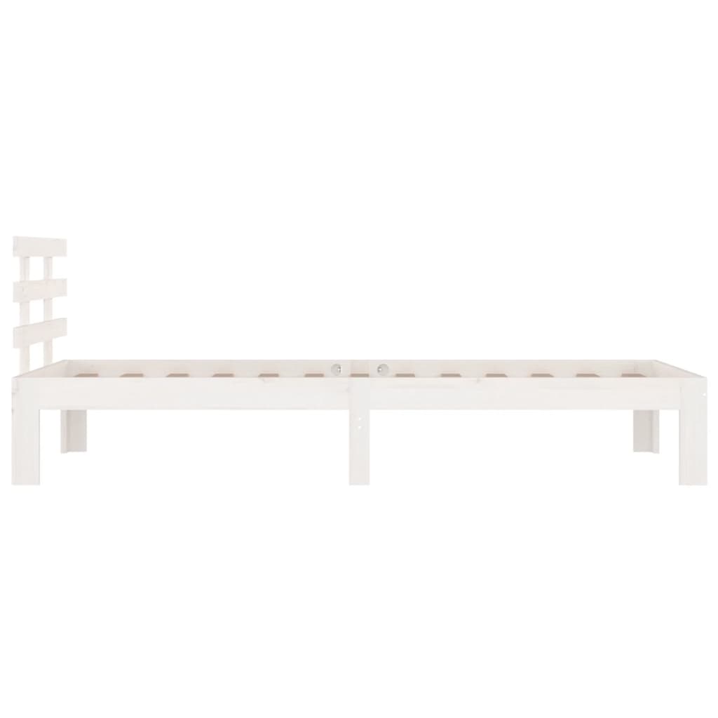 vidaXL Bed Frame | White | Solid pine wood, Plywood | Small Single | Tough