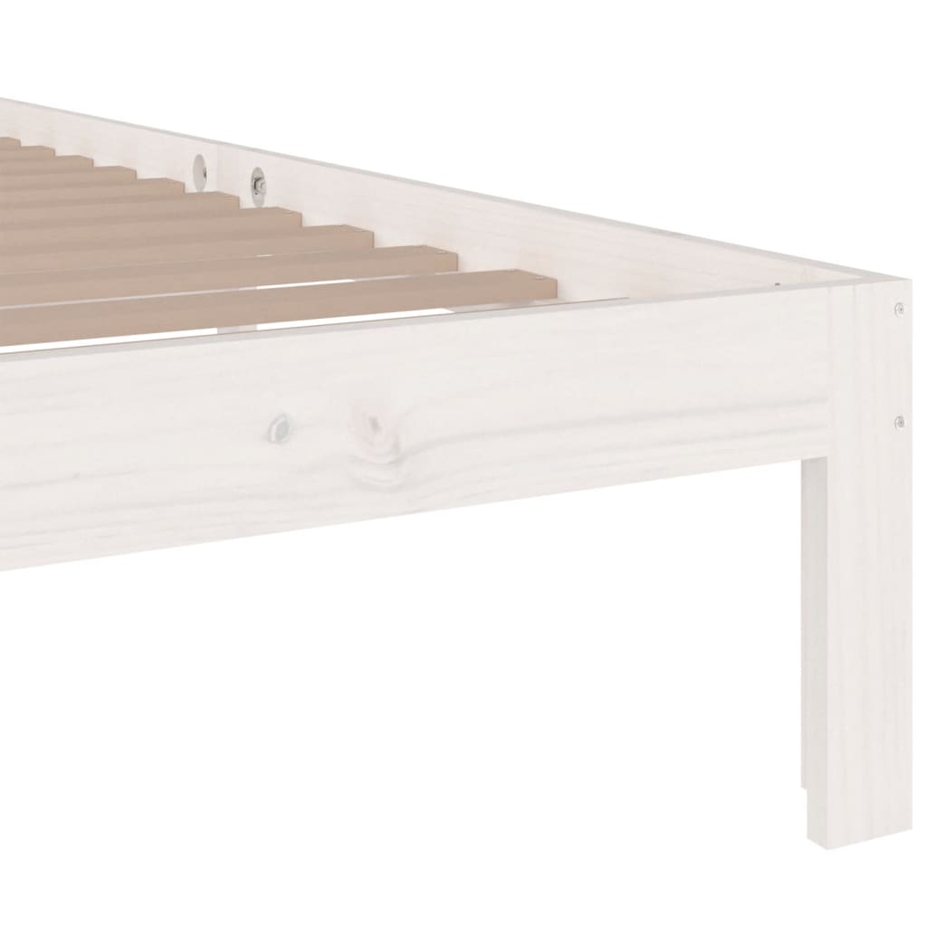 vidaXL Bed Frame | White | Solid pine wood, Plywood | Small Single | Tough