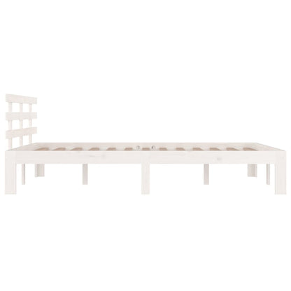vidaXL Bed Frame | White | Solid Pine Wood, Plywood | Small Double | Durable