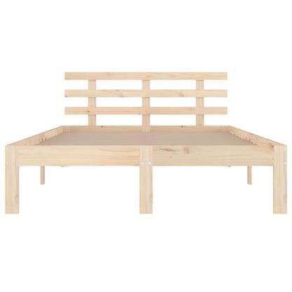 vidaXL Bed Frame | Natural Pine | Solid pine wood | 140x190 cm |  Simplistic