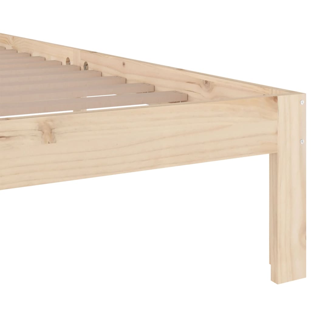vidaXL Bed Frame | Natural Pine | Solid pine wood | 140x190 cm |  Simplistic