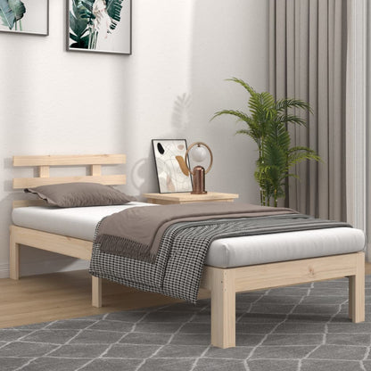 vidaXL Bed Frame | Pine | Solid Pine Wood | Single | Durable | Bed Frame