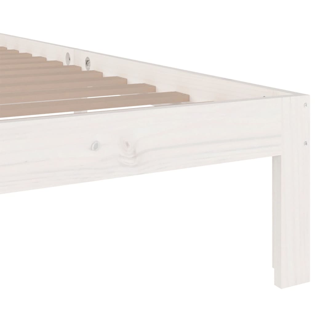 vidaXL Bed Frame | White | Solid Pine Wood | Single | Durable | Bed Frame