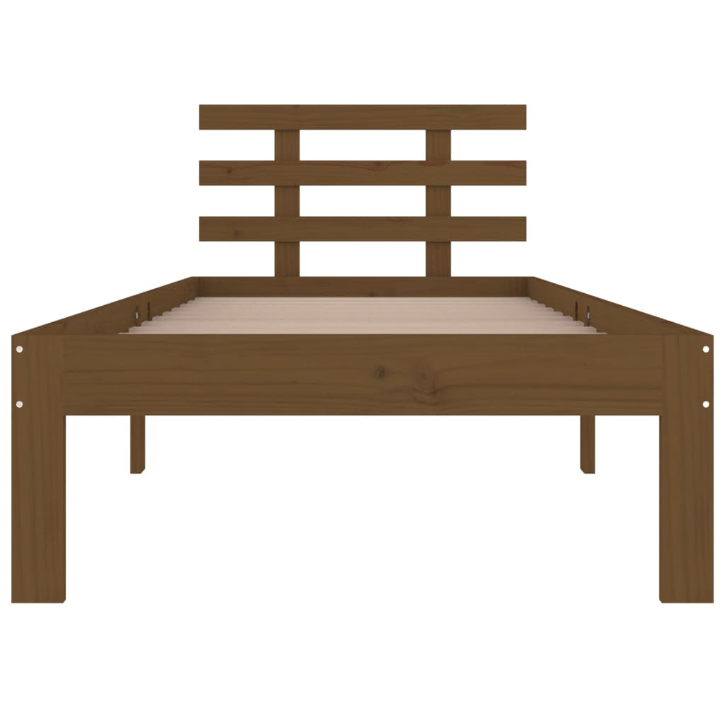 vidaXL Bed Frame | Honey Brown | Solid Pine Wood | Single | Durable | Bed Frame