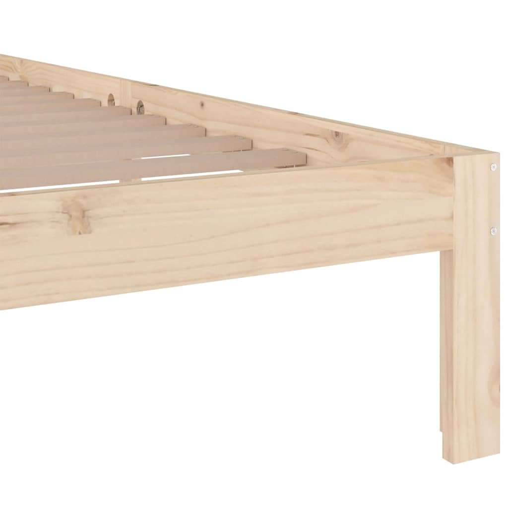 vidaXL Bed Frame | Natural Wood | Solid Pine Wood, Plywood | Double | Durable