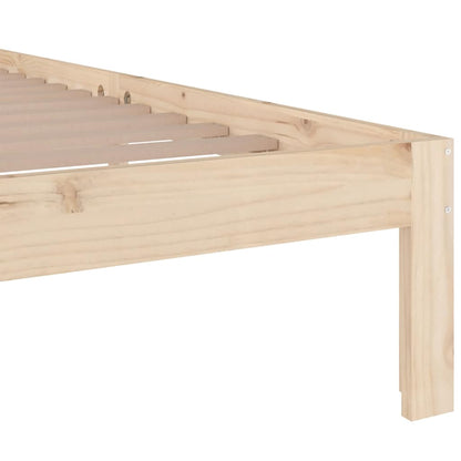 vidaXL Bed Frame | Natural Wood | Solid Pine Wood, Plywood | Double | Durable