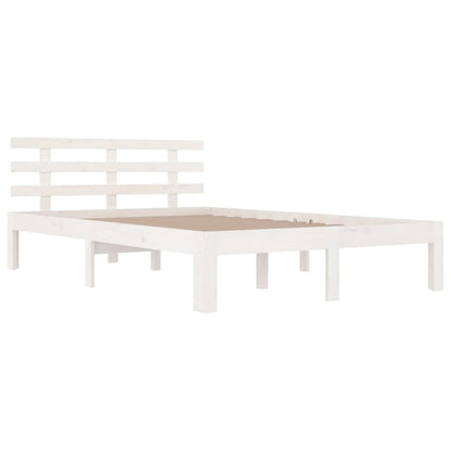 vidaXL Bed Frame | White | Solid Pine Wood | 140x200 cm | Modern | Bed Frame