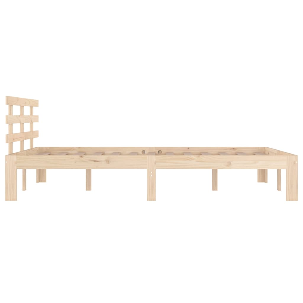 vidaXL Bed Frame | Natural Wood | Solid pine wood | King Size | Durable