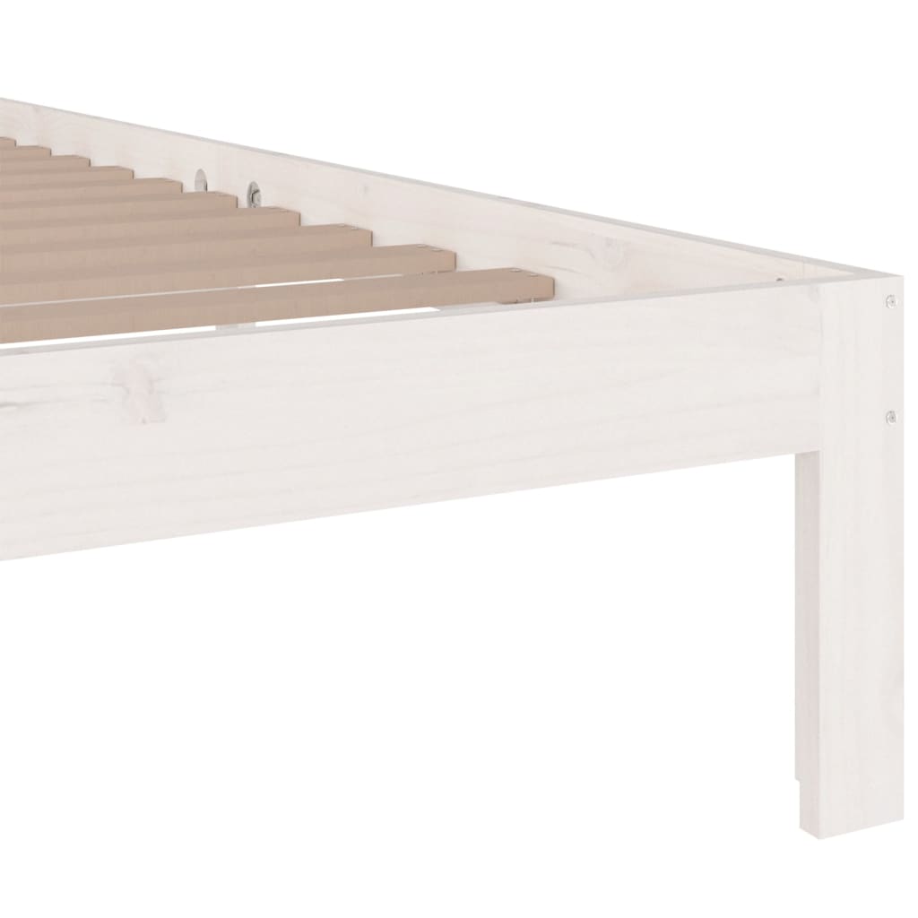vidaXL Bed Frame | White | Solid pine wood, Plywood | King Size |  Durable