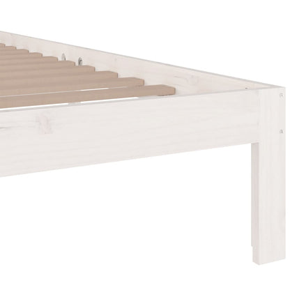 vidaXL Bed Frame | White | Solid pine wood, Plywood | King Size |  Durable