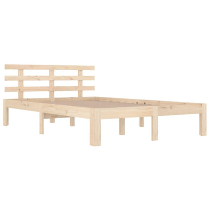 vidaXL Bed Frame | Natural Wood | Solid pine wood | Double | Bed Frame