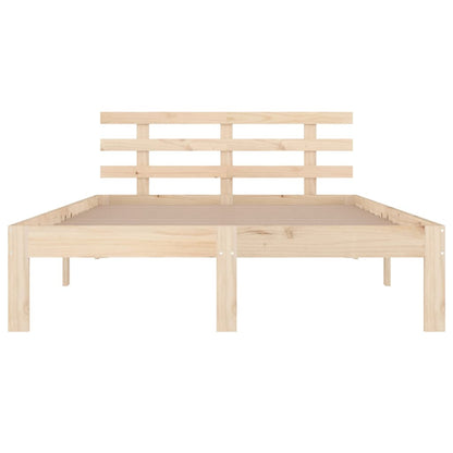 vidaXL Bed Frame | Natural Wood | Solid pine wood | Double | Bed Frame