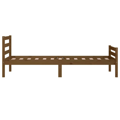 vidaXL Bed Frame without Mattress Honey Brown Solid Wood 75x190 cm Small Single