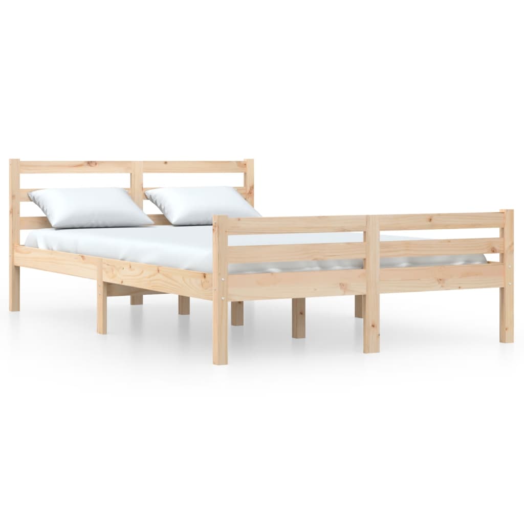 vidaXL Bed Frame without Mattress Solid Wood 135x190 cm Double Double