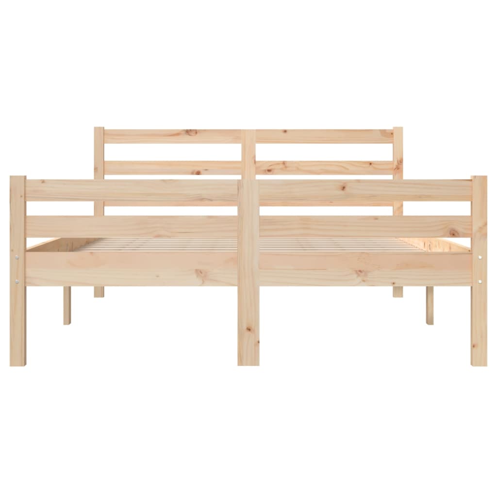 vidaXL Bed Frame | Natural | Solid Pine Wood | Double | Durable | Bed Frame