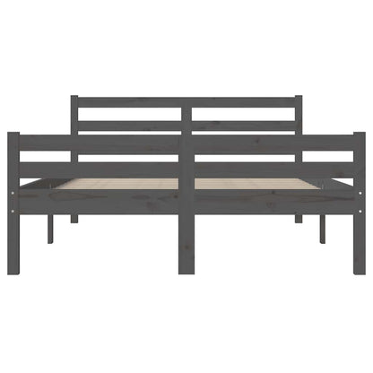 vidaXL Bed Frame | Grey | Solid pinewood, plywood | 140x190 cm mattress fit