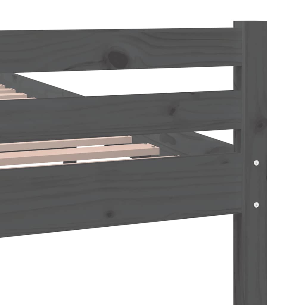 vidaXL Bed Frame | Grey | Solid pinewood, plywood | 140x190 cm mattress fit
