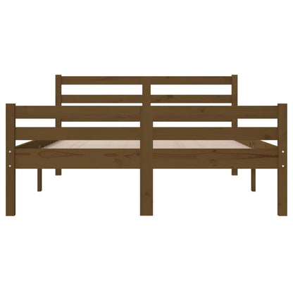 vidaXL Bed Frame | Honey brown | Solid pinewood | Double |  Durable  | Bed Frame