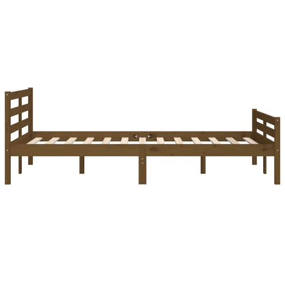 vidaXL Bed Frame | Honey brown | Solid pinewood | Double |  Durable  | Bed Frame