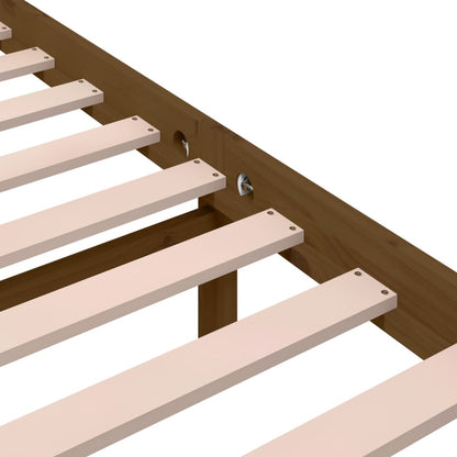 vidaXL Bed Frame | Honey brown | Solid pinewood | Double |  Durable  | Bed Frame