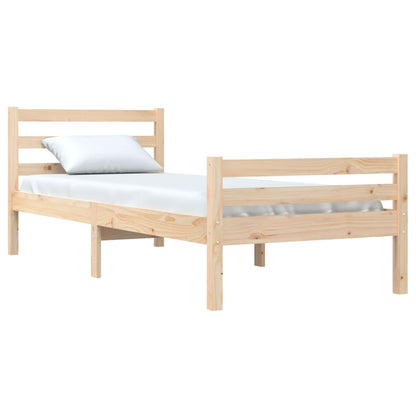 vidaXL Bed Frame | Natural wood | Solid pine wood (untreated) | Single