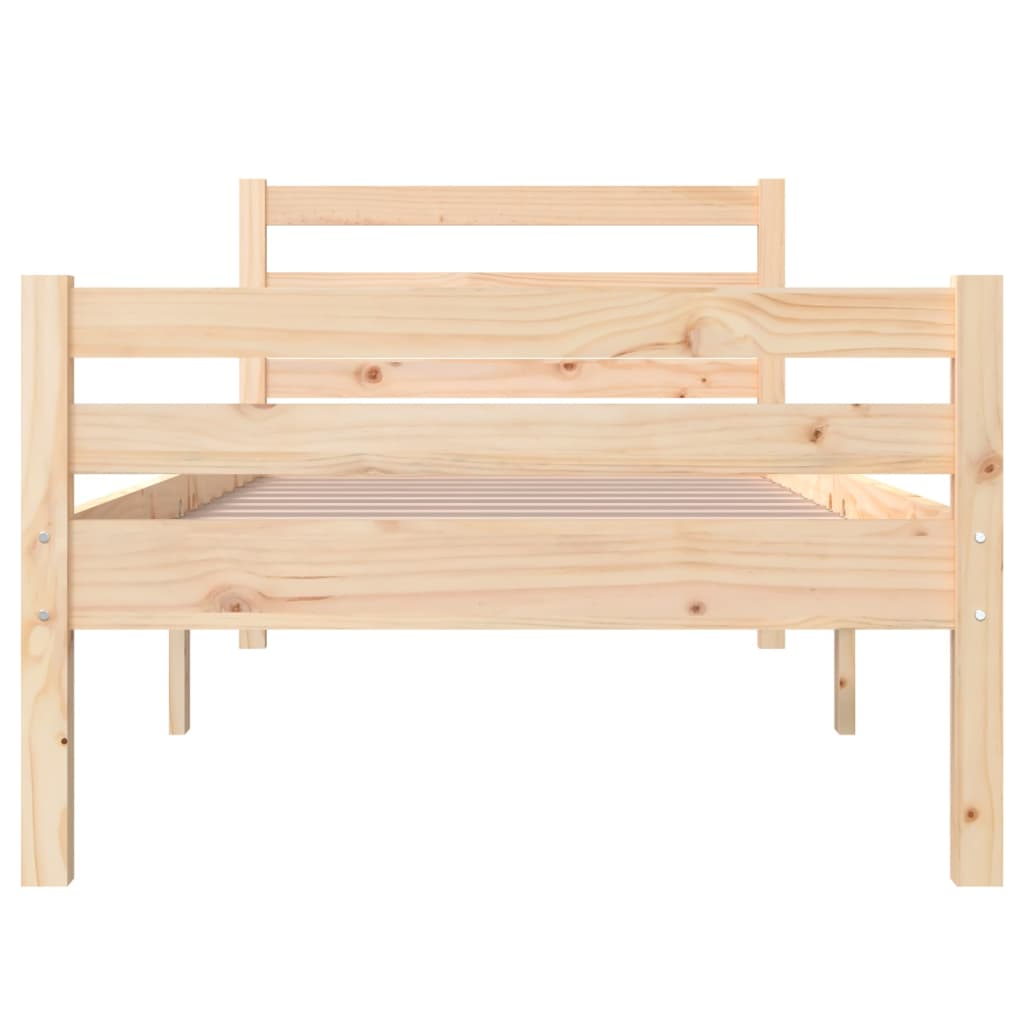 vidaXL Bed Frame | Natural wood | Solid pine wood (untreated) | Single