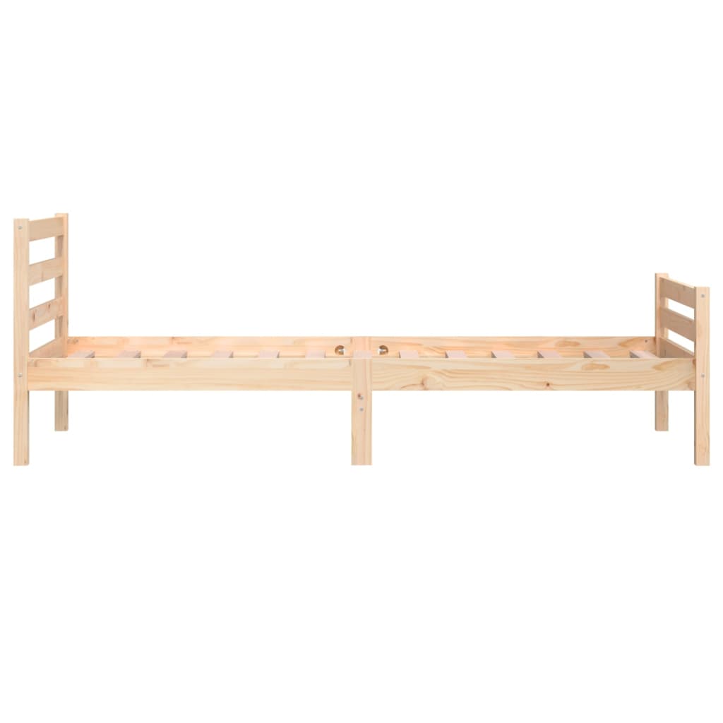 vidaXL Bed Frame | Natural wood | Solid pine wood (untreated) | Single