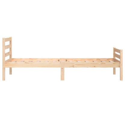 vidaXL Bed Frame | Natural wood | Solid pine wood (untreated) | Single