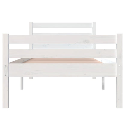 vidaXL Bed Frame without Mattress White Solid Wood 100x200 cm