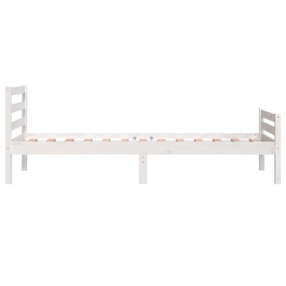 vidaXL Bed Frame without Mattress White Solid Wood 100x200 cm