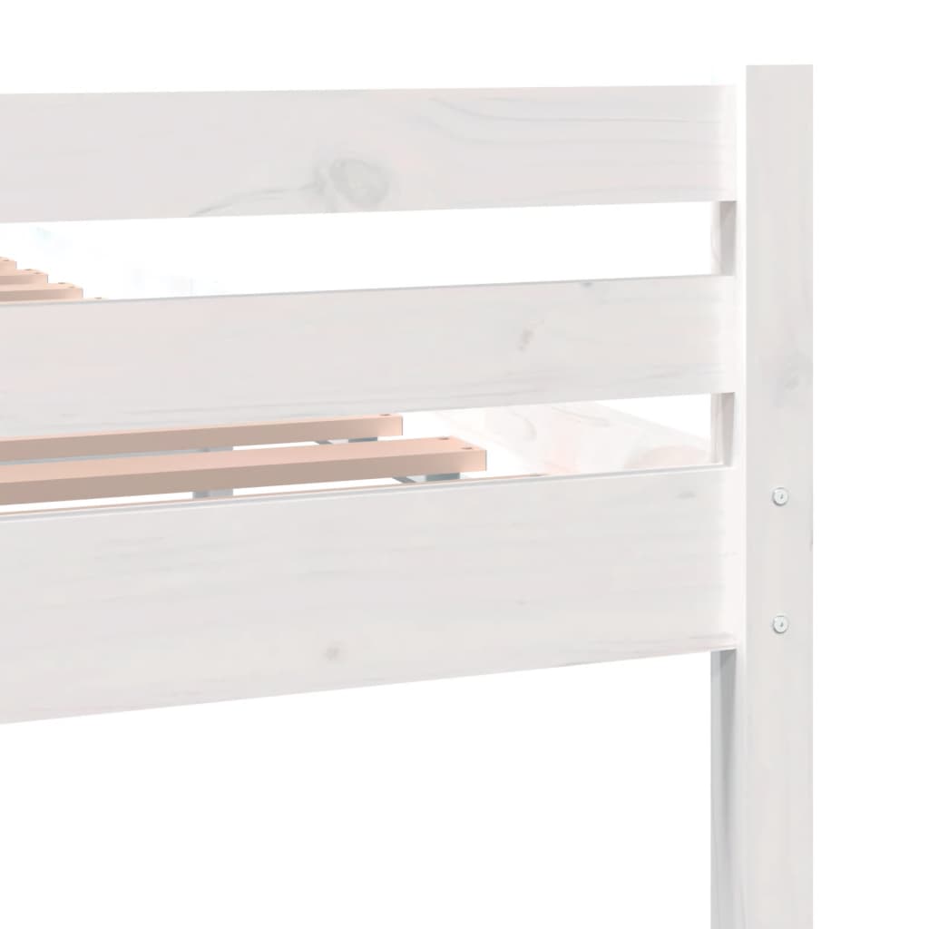vidaXL Bed Frame without Mattress White Solid Wood 100x200 cm