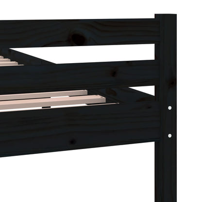 vidaXL Bed Frame | Black | Solid Pine Wood, Plywood | Single | Durable