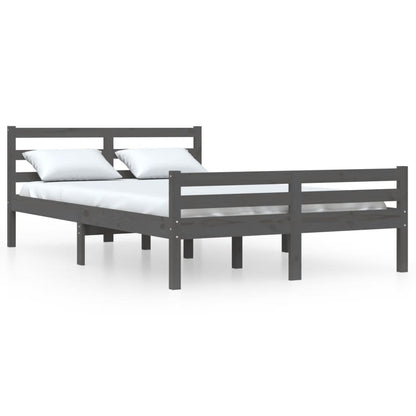 vidaXL Bed Frame without Mattress Grey Solid Wood 120x200 cm