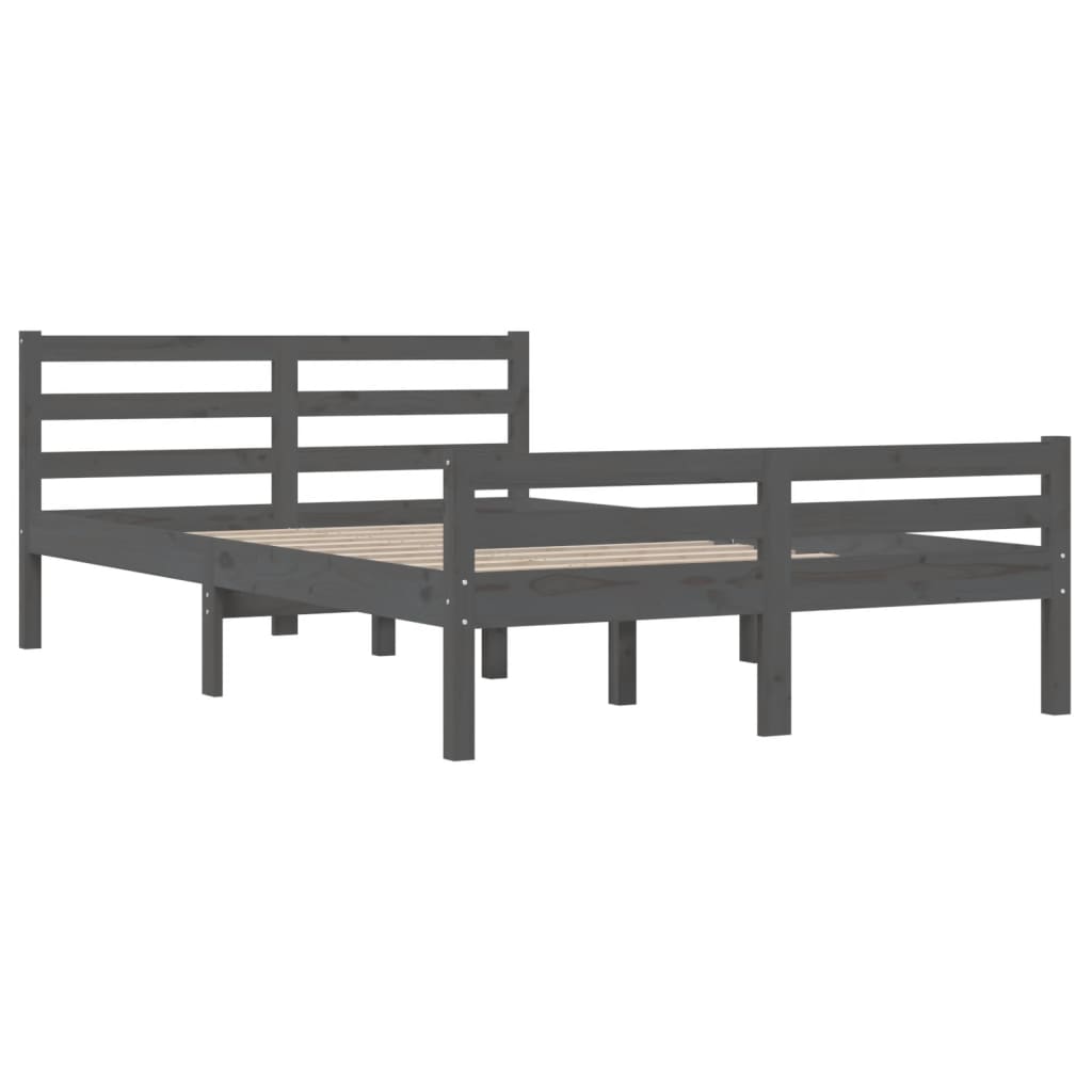 vidaXL Bed Frame without Mattress Grey Solid Wood 120x200 cm