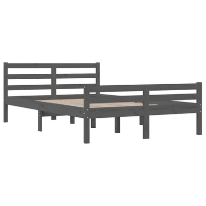 vidaXL Bed Frame without Mattress Grey Solid Wood 120x200 cm