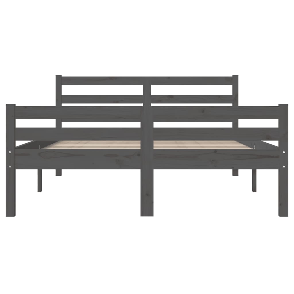 vidaXL Bed Frame without Mattress Grey Solid Wood 120x200 cm