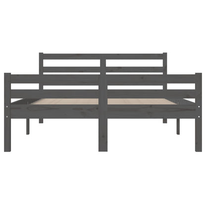 vidaXL Bed Frame without Mattress Grey Solid Wood 120x200 cm