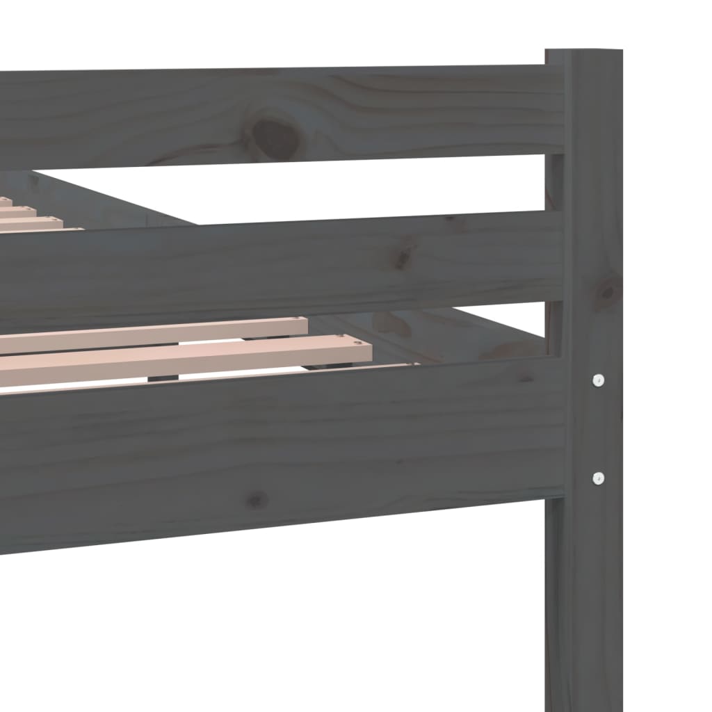 vidaXL Bed Frame without Mattress Grey Solid Wood 120x200 cm