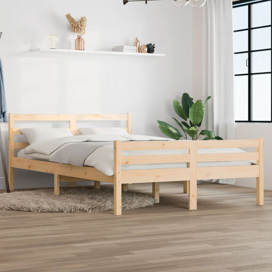 vidaXL Bed Frame without Mattress Solid Wood 140x200 cm