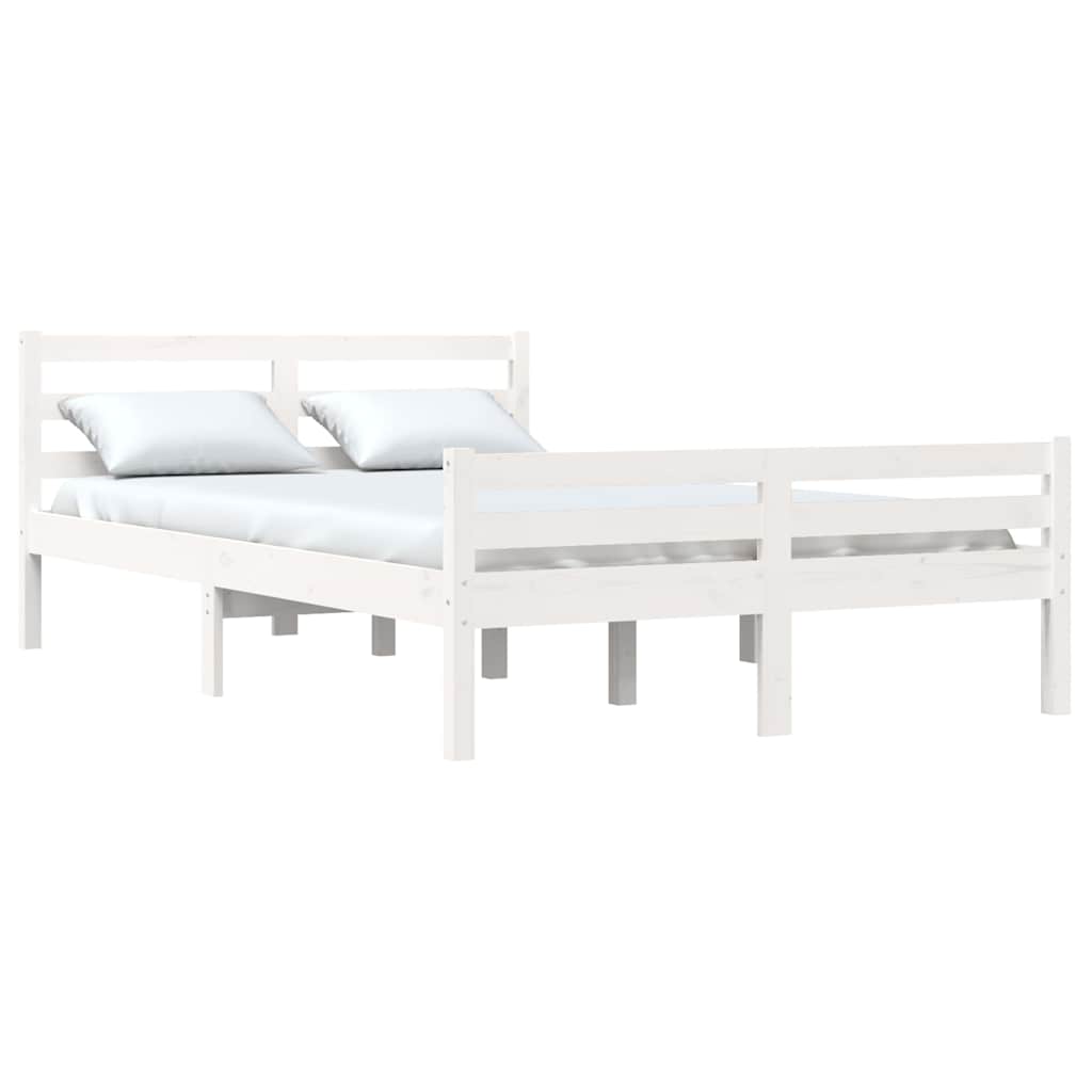 vidaXL Bed Frame without Mattress White Solid Wood 140x200 cm