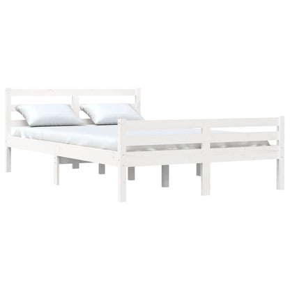 vidaXL Bed Frame without Mattress White Solid Wood 140x200 cm