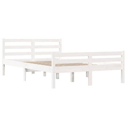 vidaXL Bed Frame without Mattress White Solid Wood 140x200 cm