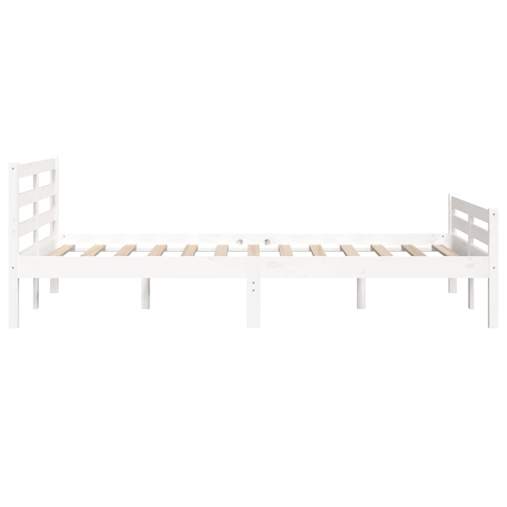 vidaXL Bed Frame without Mattress White Solid Wood 140x200 cm