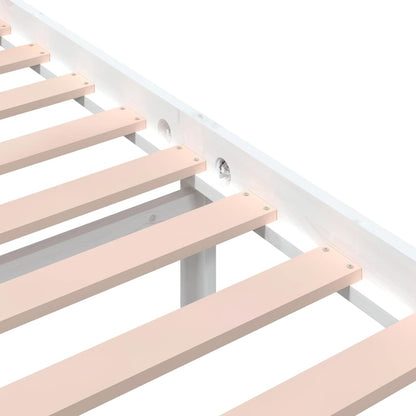 vidaXL Bed Frame without Mattress White Solid Wood 140x200 cm