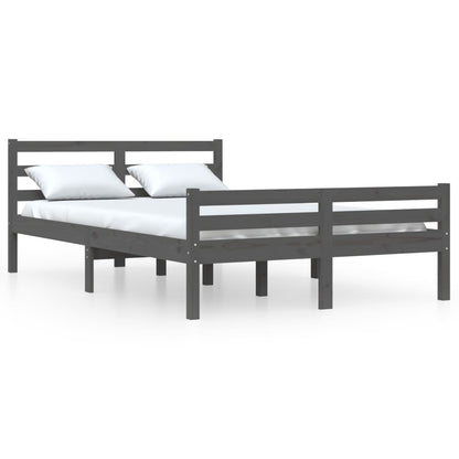 vidaXL Bed Frame without Mattress Grey Solid Wood 140x200 cm