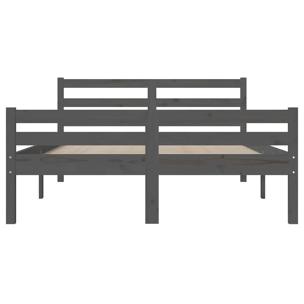 vidaXL Bed Frame without Mattress Grey Solid Wood 140x200 cm