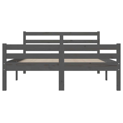 vidaXL Bed Frame without Mattress Grey Solid Wood 140x200 cm